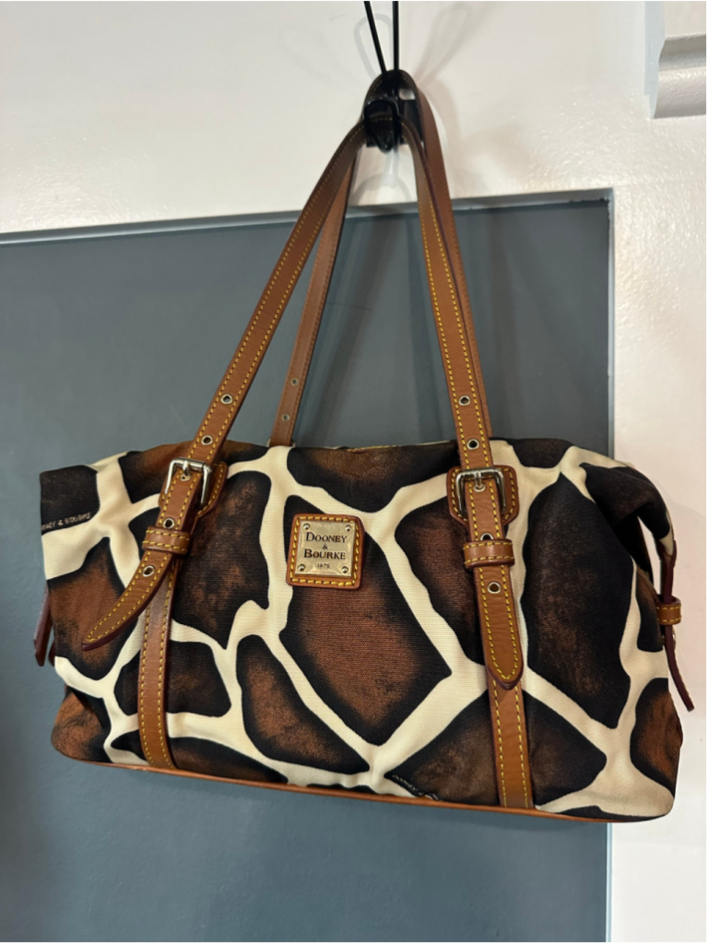 Women's Dooney & Bourke Giraffe Print Satchel Bag, One Size, Brown/Beige - Picture 5 of 11